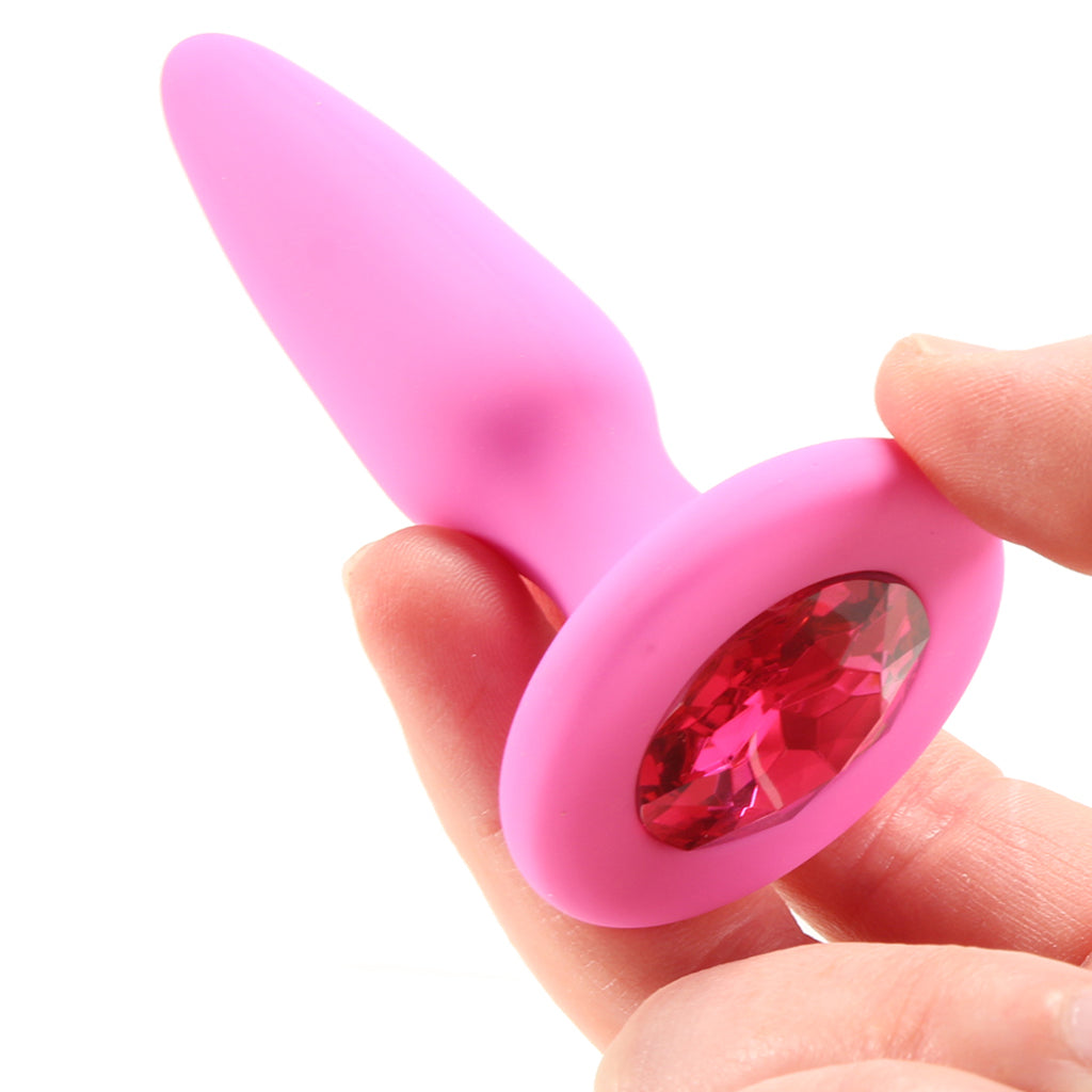 Glams Mini Pink Gem Silicone Butt Plug — Heaven Boutique Winnipeg 4