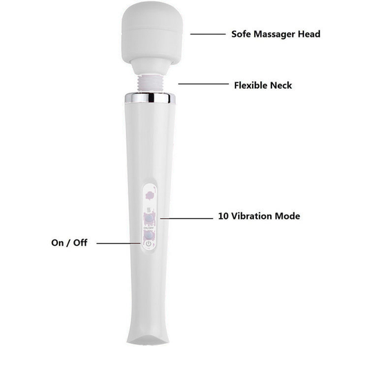 Ultra Powerful Magic Wand Massager in White — Heaven Boutique Winnipeg
